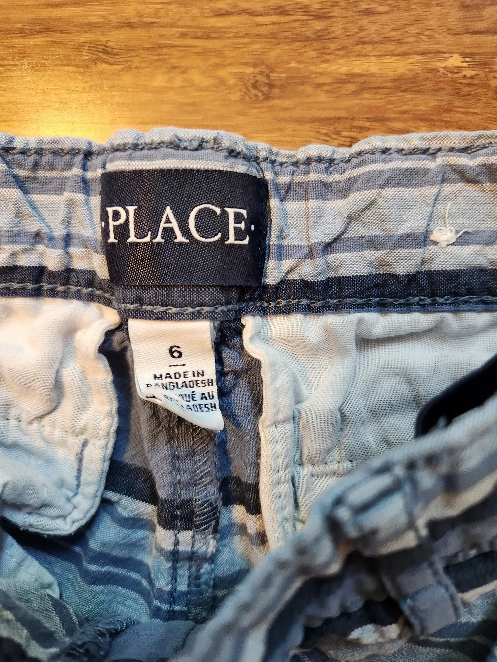 The Children's Place Blue Striped Boys Shorts, Size 6
